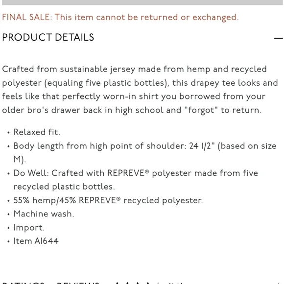 Madewell Hemp Relaxed Drapey Tee Ornate Gold - Picture 7 of 12